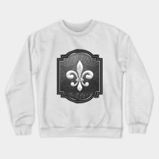 Fleur de lis on black victorian background Crewneck Sweatshirt